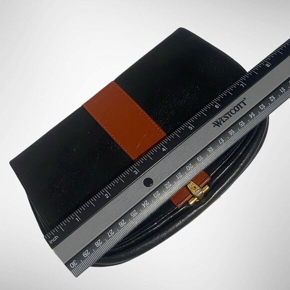 Vintage Women's Bifold Wallet Purse Black Brown Soft Genuine Leather Retro Style - Picture 11 of 12